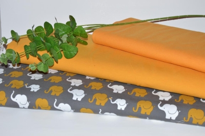 Unisex Stoffpaket Elephant in senfgelb/mustard